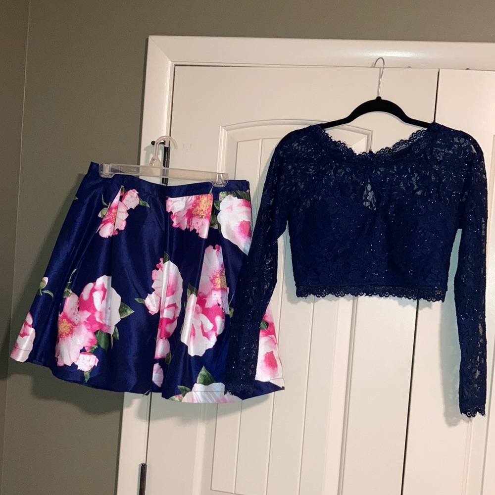 Navy blue Sequin Hearts homecoming/party dress